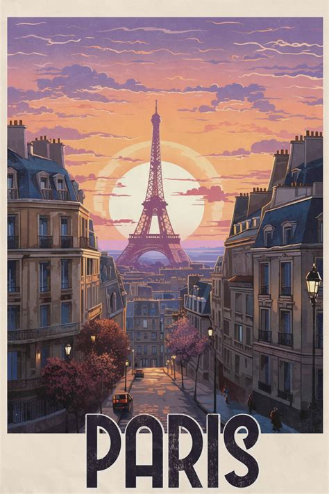 Travel Poster Paris France Free Stock Photo Public Domain Pictures