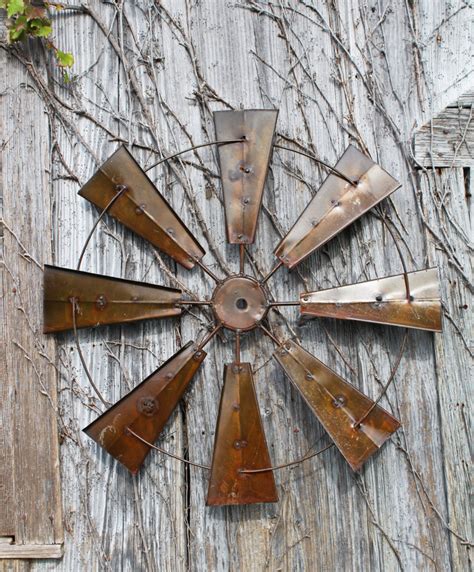 27 Rustic Metal Windmill Farm Decor Hanging Barn Decor