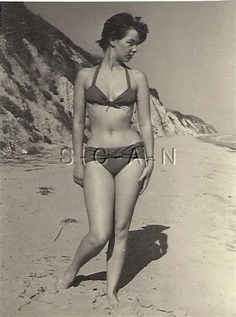 Org Vintage Amateur Semi Nude S S Rp Endowed Brunette In Bikini At Beach Picclick Uk