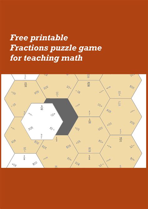 Free Printable Fractions Puzzle Game For Teaching Math Teaching Math
