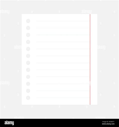 Realistic Lined Notepaper Paper Blank Empty Sheet Vector Isolated On