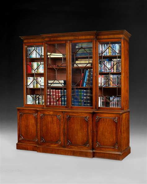 George Iii Mahogany Library Breakfront Bookcase Antiques Atlas