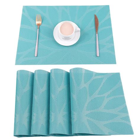 Coolmade Placemats For Dining Table Washable Placemat Set Of 4 Heat