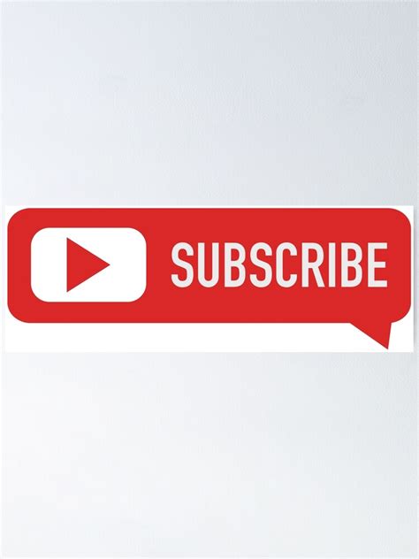 Youtube Subscribe Button Poster By Tagcreation Redbubble