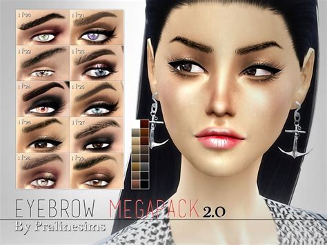 Pralinesims Eyebrow Megapack 20 ~ 10 Different Eyebrows The Sims