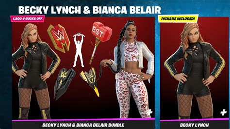 Fortnite X Wwe Becky Lynch And Bianca Belair Skins All Items Price