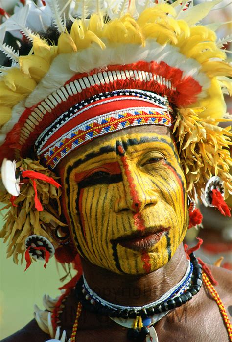 Man With Painted Face Papua New Guinea Tim Graham World Travel And