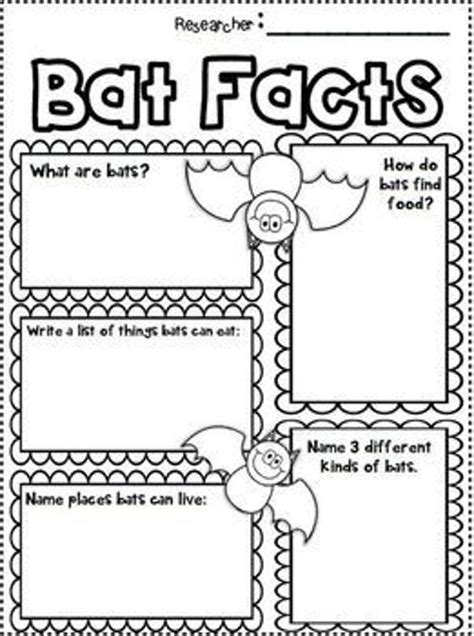 Bat Facts Worksheets