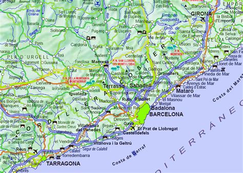 Road Map Of Barcelona Districts Spain Map Spain Roadmap