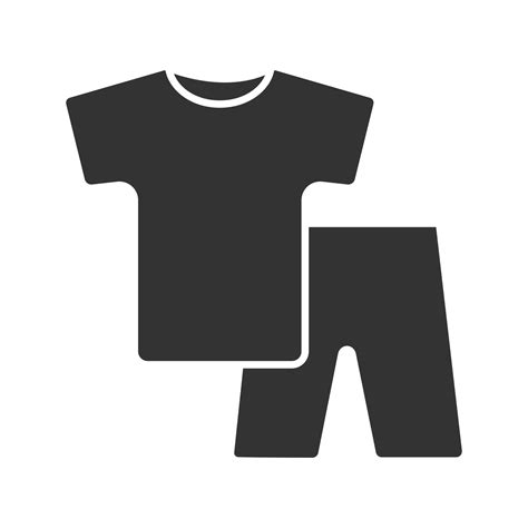 Nightwear Glyph Icon Pajamas Silhouette Symbol Shorts And T Shirt