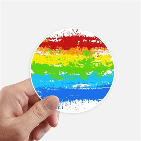 Stippling Rainbow Lgbt Sticker Round Wall Suitcase Laptop Label Bumper