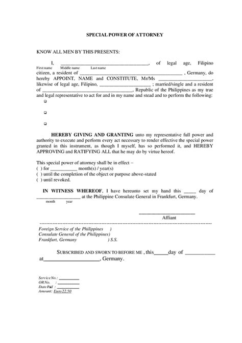 Special Power Of Attorney Form Download Free Documents For Pdf Word