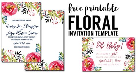From formal galas to casual affairs, our free printable party invitation templates offer something for every occasion. Floral Invitation { Free Printable Invitation Templates ...
