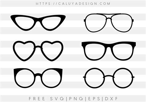 free glasses bundle svg png eps and dxf by caluya design