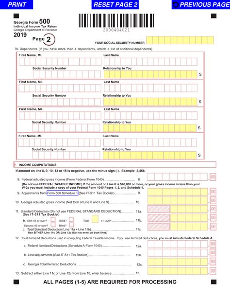 Form 500 Download Fillable Pdf Or Fill Online Individual Income Tax