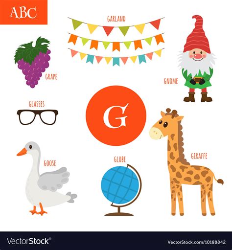 Letter G Cartoon Alphabet For Children Giraffe Vector Image