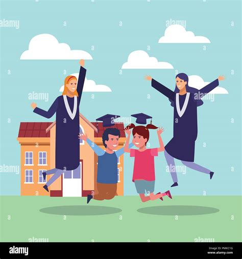 Students Graduation Cartoon Stock Vector Image And Art Alamy