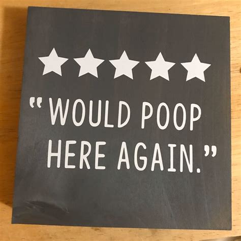5 Stars Would Poop Here Again Funny Poop Sign Kids Etsy