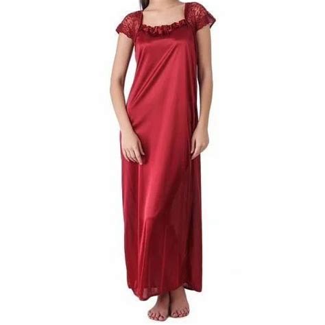 Full Length Red Bridal Satin Nighty At Rs 125piece In Meerut Id 14122976733