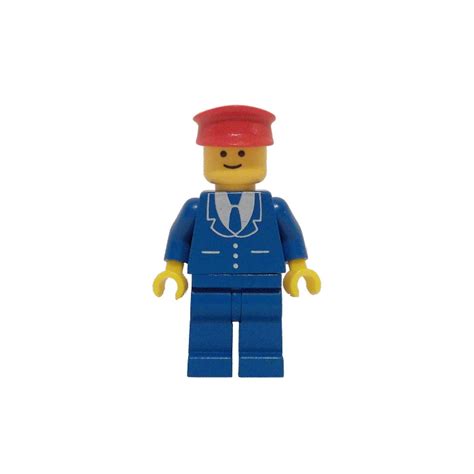 Lego Trains Minifigure Suit With 3 Buttons Blue Blue Legs Red Hat