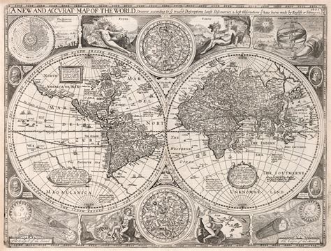 Vintage World Map Cartography Art Fine Art Reproduction Etsy
