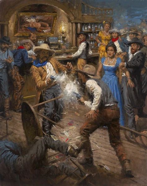 Saloon Shootout Cowboy Art Cowboy Artwork Western Artist