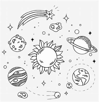 Aesthetic Space Outline Galaxy Line Drawings Simple