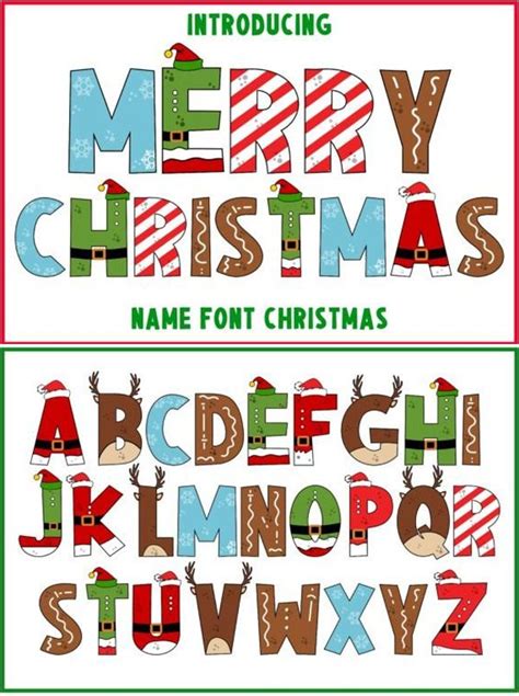 Two Christmas Font And Numbers With Santa Hats On Them One In Green