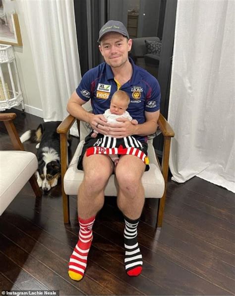 Afl Superstar Lachie Neale Has Fans Doing A Double Take With His Baby