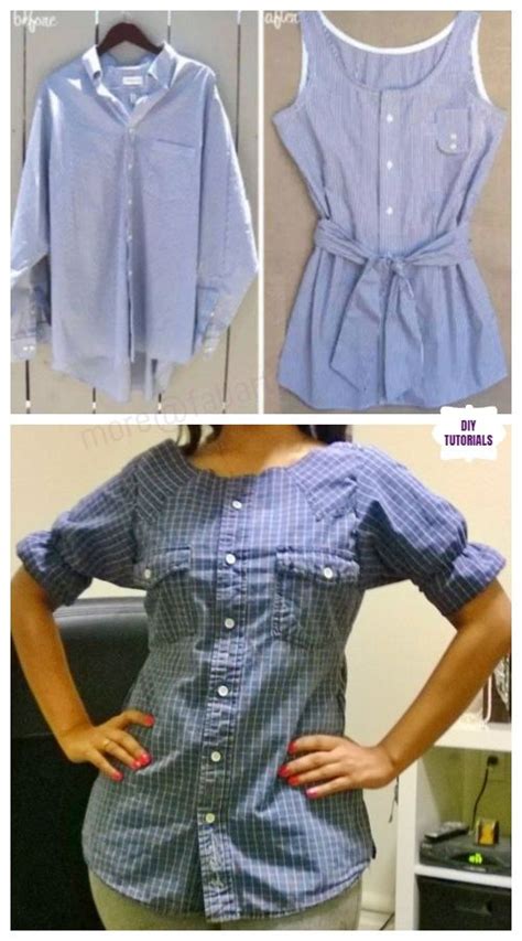 Creative Ideas To Repurpose Old Shirts Into New Fashion Men Shirt Into Women Top Old Shirts