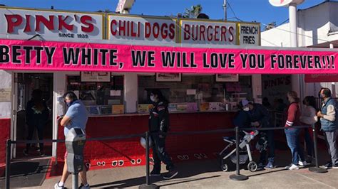 Pinks Hot Dogs In Hollywood Selling Betty White Naked Hot Dog To