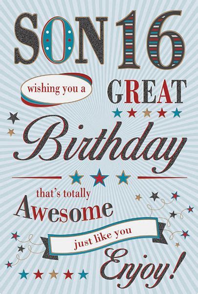 16th Birthday Cards For Son Birthdaybuzz