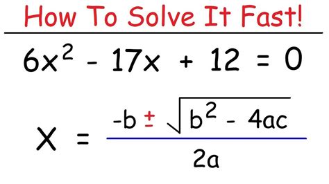 Solve Quadratic Equations By Using The Quadratic Formula Step By Step