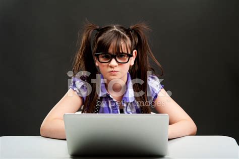 Angry Nerd Girl Stock Photos