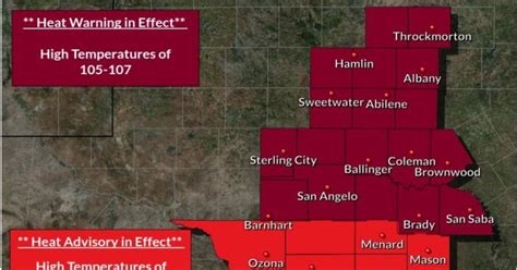 An excessive heat warning is issued by the national weather service of the united states within 12 hours of the heat index reaching one of two criteria levels. Excessive Heat Warning Issued for the Concho Valley