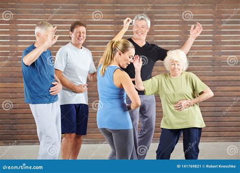 Seniors Learn To Dance In The Dance Class Stock Image Image Of Center