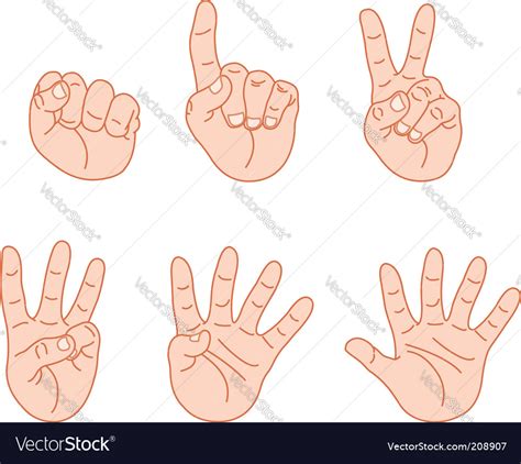 Counting Fingers Royalty Free Vector Image Vectorstock