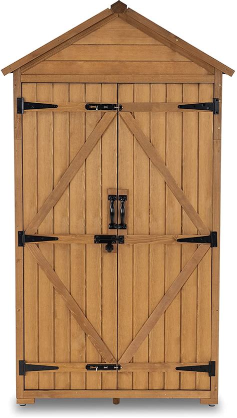 Buy Mcombo Outdoor Tool Shed Wood Garden Storage Cabinet 70 Tall 1000d