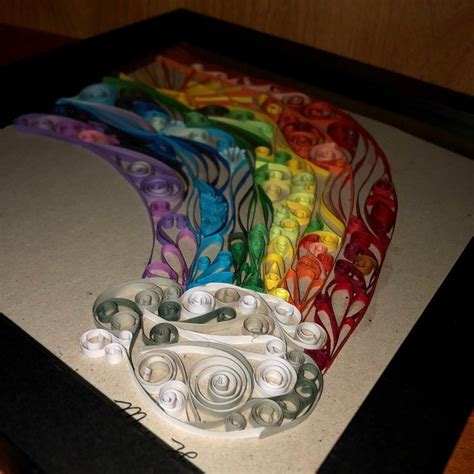Quilling Rainbow Original Design Whimsical Nature Wall Art Etsy