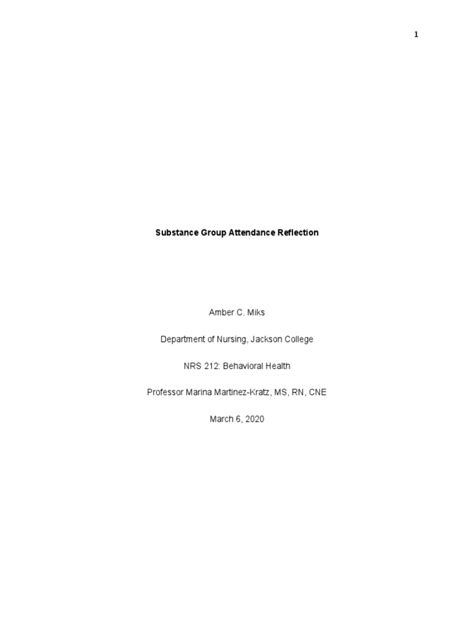 Substance Group Reflection Paper Pdf Substance Dependence