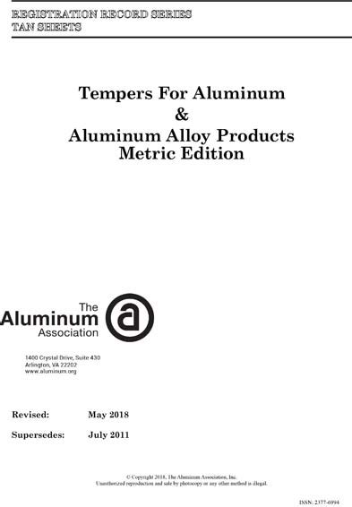 Aa Tan Sheets 2018 Tan Sheet Tempers For Aluminum And Aluminum