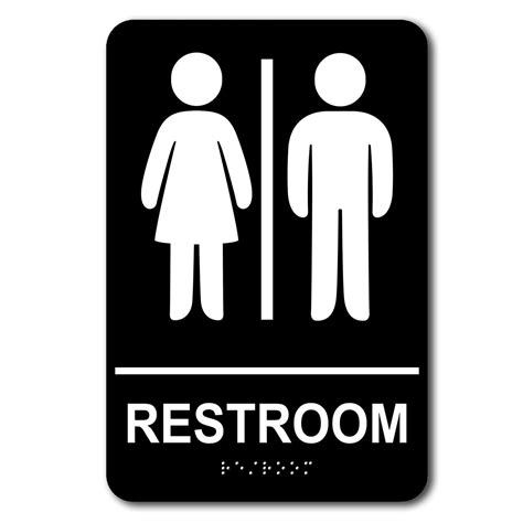 Buy Unisex Braille Restroom Sign Restroom Signs For Business Gender Restroom Sign With
