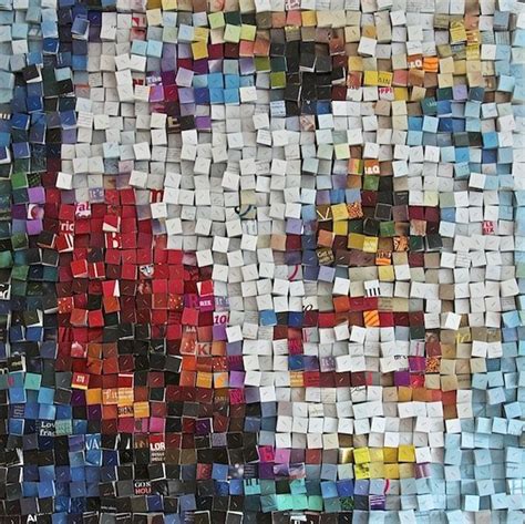 Three Dimensional Recycled Collages In Art With Portrait Pixel Paper