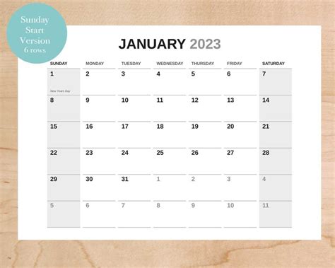 2023 Kalender Vorlage Adobe Indesign Kalender Vorlage Etsyde