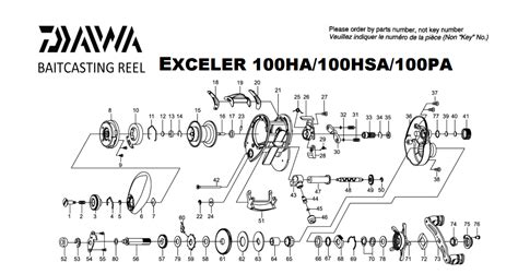 Daiwa Exceler Schematics Latest Model Most Complete Fishing