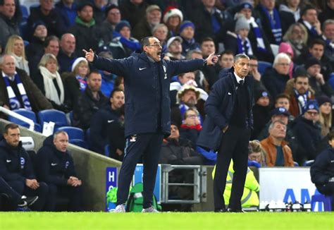 Chelsea's team manager maurizio sarri yells during the english premier league soccer match between tottenham hotspur and chelsea at wembley stadium in london, saturday, nov. Chelsea: Maurizio Sarri sets the tone by throwing players ...