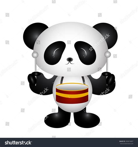 Panda Playing Drums Stock Vector Royalty Free 289874807 Shutterstock