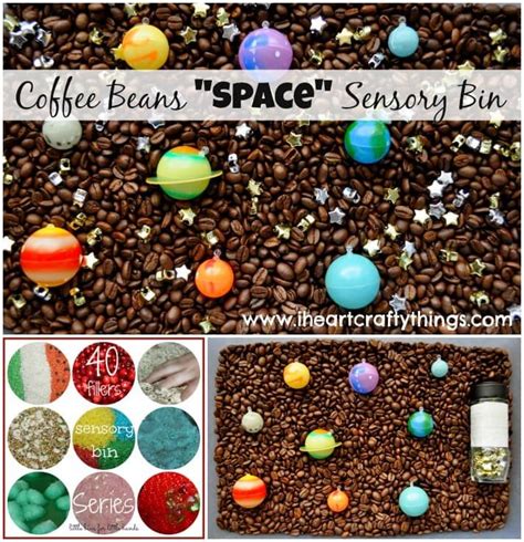 Coffee Beans Space Sensory Bin 40 Days Of Sensory Bin Fillers