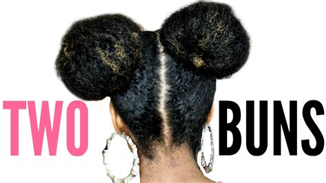 Buns for short hair run the gamut from modern and edgy to classic and chic, it all depends on the style you want to achieve. TWO BUNS on Natural Hair - YouTube