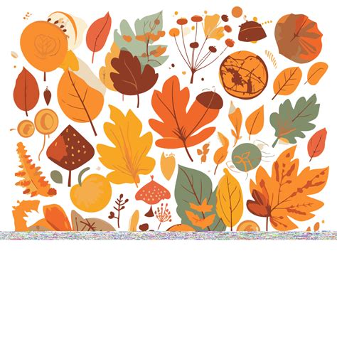 Fall Colors Sticker Clipart Autumn Leaves And Fall Leaves In Flat